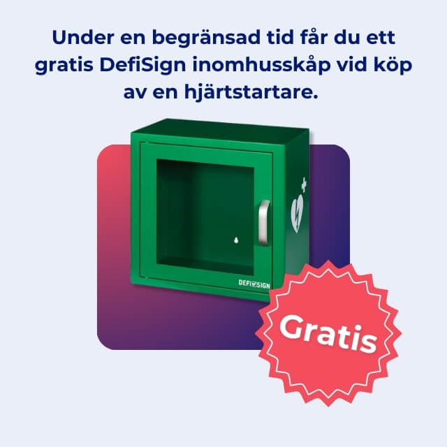 Hjärtstartare + gratis inomhusskåp